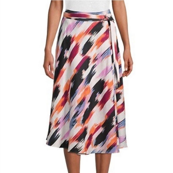 DKNY Women’s‎ Linen Faux Wrap Skirt Size 14 NWT - Picture 1 of 12